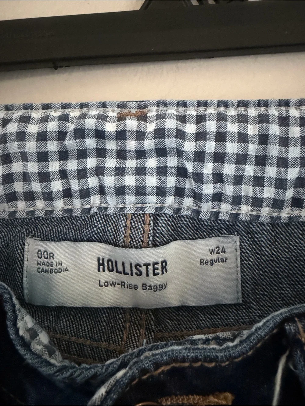 Hollister Low Rise Baggy Jeans Dark Blue Size 00R W24 - Picture 6 of 11